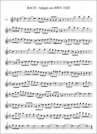 ATV023 • BACH - Adagio out of BWV 1020 - Score and 3 parts