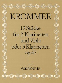 BP 2262 • KROMMER 13 Stücke op. 47 für 2 Klarinetten u.Viola