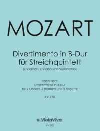 VV 502 • MOZART - Divertimento - Score and parts