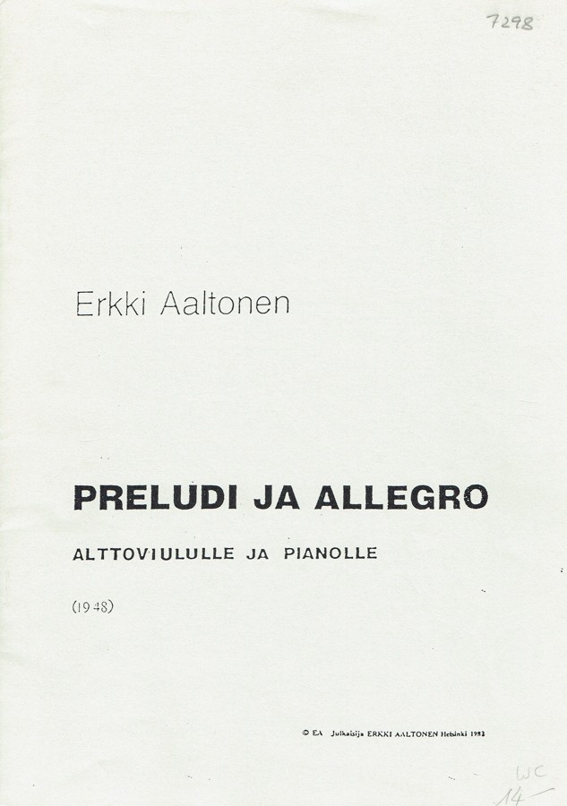 Präludium und Allegro, für Bratsche und Klavier