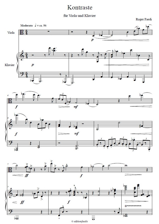 Kontraste, op. 36, für Bratsche und Klavier